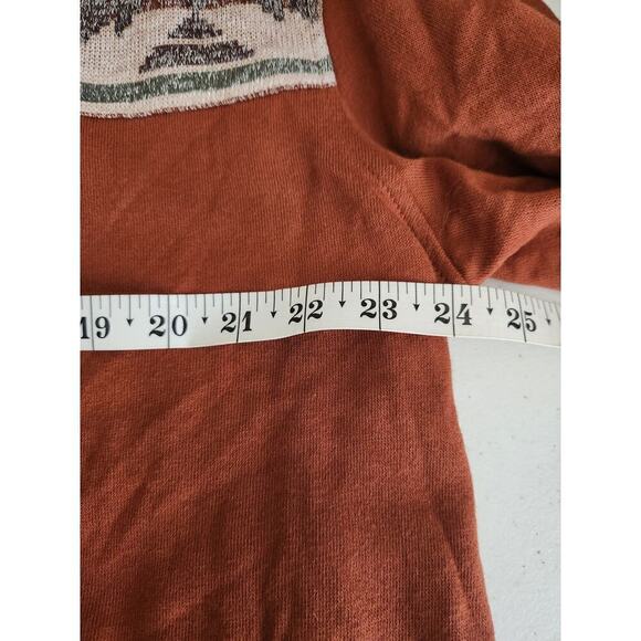 Panhandle 1/4 Sweatshirt sz XXL orange Aztec Southwestern Boho Cowgirl pocket - Picture 7 of 8